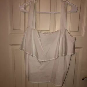 Rebecca Minkoff White Ruffle Tank Size L